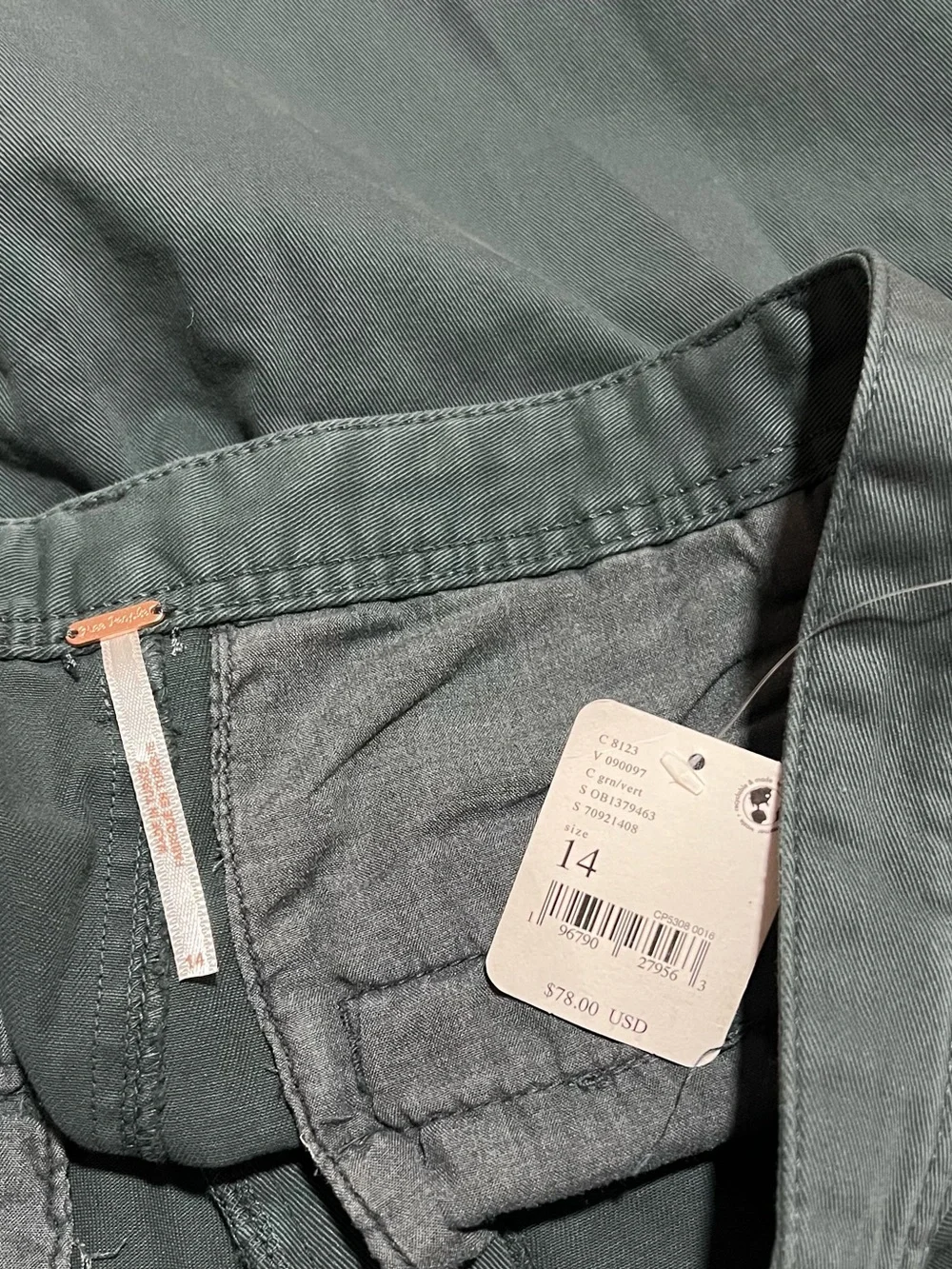 NWT Free People Addy Chino Pants Size 14